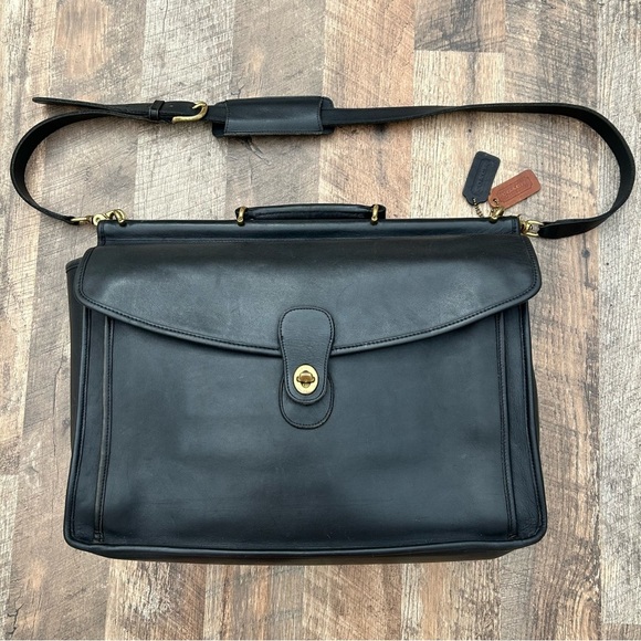 Vintage Coach 5266 Beekman Black Leather Briefcase - Picture 1 of 17